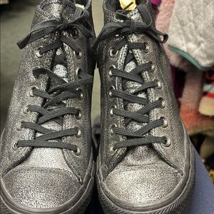 Sparkly High-Top Sneakers